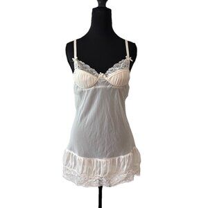 Belle Nuit Slip Dress Lace Mini Nightgown Bridal Lingerie Coquette Y2K FITS S?